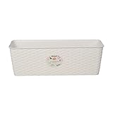 Stefanplast 73500 Blumentopf Balkon-Blumenkasten Natural mit Selbstbewässerungssystem 50 x 18 x 16 cm in weiß