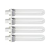 EXCEART 4Pcs 9W Lampen 365NM U- Förmige Lampe Birne Rohr UV Lampe Licht Trockner für DIY Nagel Kunst 9- Watt UV Lampe Schlauch Lampe Uv Licht Lampe