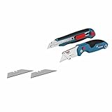 Bosch Professional 2 tlg. Messer Set (mit Universal Klappmesser und Profi Cuttermesser, inkl. Ersatzklingen, Blister)