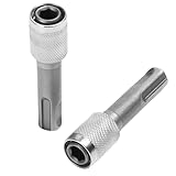 2 Stück Adapter SDS-Plus 1/4'' SDS Plus Drill Bit Adapter Sechskantschaft Konverter Adapter von Rundschaft auf Sechskantschaft Aufnahme für Schlagbohrer Hammerbohrer Silber