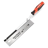 HAUTMEC 10' Reversible Dovetail/Jamb Saw, 12TPI Double Ground Teeth with Spring Loaded Design & Cranked Soft Handle for flush-cutting door jambs and millwork for tile installation and prep,HT0234-SA