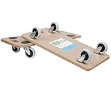 TRUTZHOLM 2er Set Transportroller Soft Wheel geeignet für empfindliche Böden (Laminat, Parkett, helle Fliesen) mit Stabiler MDF Platte 200 kg