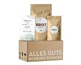 Einweihungsgeschenk Brot und Salz Box - Umzugsgeschenk, Einzugsgeschenk, Richtfest, Backmischung, Geschenk zum Umzug, Einzugsgeschenk für Haus und Wohnung im Mini-Umzugskarton von Fräulein Fred