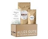 Einweihungsgeschenk Brot und Salz Box - Umzugsgeschenk, Einzugsgeschenk, Richtfest, Backmischung, Geschenk zum Umzug, Einzugsgeschenk für Haus und Wohnung im Mini-Umzugskarton von Fräulein Fred