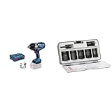 Bosch Professional GDS 18V-1050 H solo lboxx + 7tlg. Steckschlüsseleinsätze-Set für Sechskantschrauben