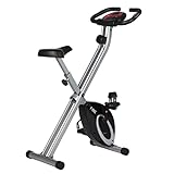 Ultrasport F-Bike,F-Rider Basics,Fahrradtrainer,Fitnessfahrrad LCD Trainingscomputer,Klappbarer Hometrainer,Max. Benutzergwicht 110 kg,Pulsmessung, 8 Widerstandsstufen,Trimmrad,Schwarz/Silber