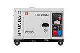 HYUNDAI Silent Diesel Generator, Stromerzeuger mit 7.9kVA (400V) / 6.0kW (230V), Notstromaggregat für Baustellen, Stromgenerator, Stromaggregat (DHY8600SE-T mit 230V/400V Anschlüssen)