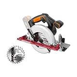 WORX WX530.9 Akku-Handkreissäge 20V – Profi Kreissäge mit Absaug-Adapter – Ideal auch für Schnitte auf Gehrung – PowerShare kompatibel – ohne Akku & Ladegerät