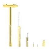 6-in-1 Mini-Miniatur-Kupferhammer und Schraubendreher-Handwerkzeug ist Schraubenausdreher Set mit Mini Hammer zur Essen von Walnuss und Juwelier-Uhrmachern, Gold