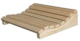 SUNNYDEALS Holz Sauna-Kopfstütze | ergonomische Sauna Kopflehne aus Espenholz | wellenförmiges Saunazubehör | Sauna Nackenkissen ca. 29 x 37 x 8 cm