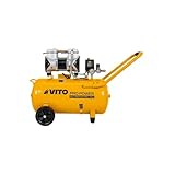 VITO 50 Liter 1500W Silent 8bar/115psi Flüsterkompressor 59dB Ölfreier Kompressor 2.850 U/Min 216L/Min, Leise Kompressor - ölfrei Flüsterkompressor, Öl- und servicefreier Motor (VICSOS50A)