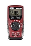 Testboy Pocket 100 Digital-Multimeter (Klein und handlich, Spannungsmessung bis 600 V AC/DC, LC-Display mit Hintergrundbeleuchtung, Data-Hold-Funktion, T-RMS), Rot/Schwarz