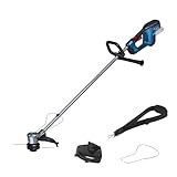 Bosch Professional 18V System Akku-Rasentrimmer GRT 18V-33 (bürstenloser Motor, Schnittkreisdurchmesser von 33 cm, inkl. 1x Schultergurt, 1x Fadenspuleneinheit)