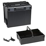 Bosch Sortimo L-BOXX 374 Größe 4 schwarz | mit Einhängeeinsatz schwarz | Transportsystem Werkzeug | Ideale Werkzeug Aufbewahrung Box