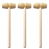 RDNKVB Holzwerkzeuge Hämmern,Holz Krabben Hammer,Mini Holz Hammer,Krabben Hummer Schlägel,Hammer Schlagen Spielzeug,DIY Kleine Malerei Hammer Spielzeug für Kinder 3 Stück