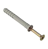 Bulk Hardware BH05917 Hammerartige solide Wandarmatur mit Nylondübel, M6 x 70 mm – 20 Stück, weiß, BH05918