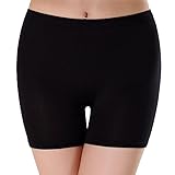 Übergroße, hochelastische, Bequeme, hoch taillierte Leggings ohne Abdrücke, blendfrei und -Boxershorts Schnittschutzhose Sommer Test (Black, XXXL)