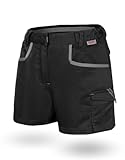 WÜRTH MODYF Damen Arbeitsshorts Stretch X - professionelle Arbeitshose für Frauen - Arbeitsshorts mit Reißverschluss - in der Größe 40 in Schwarz