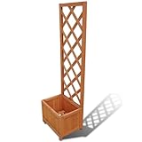 vidaXL Holz Blumenkasten mit Rankhilfe 40cm Rankgitter Rosenbogen Blumenkübel