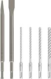 Bosch 6x PRO SDS plus-4C Meißel- und Bohrer-Set (für Beton, Ziegelstein, Ø 5,0, 6,0, 8,0, 10,0 mm, Professional Zubehör Bohrhammer, Abbruchhammer)