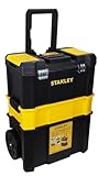 Stanley STST1-80151 Essential Rollende Werkstatt, Belastbarkeit bis zu 20 kg, Metallverschlüsse, Organizer für Kleinteile im Deckel