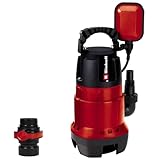 Einhell GC-DP 7835 Schmutzwasserpumpe (Rot, 780W,Ø35 mm Fremdkörper,15.700 L/h Förderl., Schwimmerschalter, Tragegriff, Kabelaufwicklung, Universalanschl.) Rot