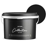 Craft Colors® 5L hochwertige Wandfarbe edelmatt, Kreidefarbe made in Germany, DESIGN Collection No.995 schwarz, Tiefschwarz