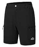 donhobo Damen Shorts Leichte Schnelltrocknend Atmungsaktiv Wanderhose Outdoor Sport Cargohose Sommer Bermuda Freizeit Kurze Hose (Schwarz, L)