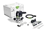 Festool Oberfräse OF 1010 REBQ-Plus (mit Seitenanschlag, Lichtmodul, Spannzange, Gabelschlüssel, plug it-Netzkabel), im Systainer