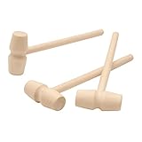 Tokaneit Holzwerkzeuge Hämmern,Holz Krabben Hammer,Mini Holz Hammer,Krabben Hummer Schlägel,Hammer Schlagen Spielzeug,DIY Kleine Malerei Hammer Spielzeug für Kinder 3 Stück