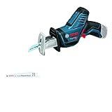 Bosch Professional 12V System Akku Säbelsäge GSA 12V-14 (Schnitttiefe Holz/Metallprofile: 65/50mm, inkl. 2 Sägeblätter, ohne Akku/ Ladegerät)