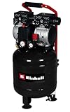 Einhell Kompressor TE-AC 24 Silent (750 W., max. 8 bar, 24 l-Tank, 135 l/min Ansaugleistung, Motordrehzahl 1450 min^-1, Manometer, Schnellkupplung, ölfrei), Rot Schwarz