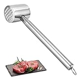 Mkitnvy Fleischklopfer Edelstahl 304, Fleischhammer, Doppelseitiger Fleischklopfer, Schnitzelklopfer, Meat Tenderizer für Steak, Schnitzel, Rindfleisch, Huhn, Schwein, Spülmaschinengeeignet