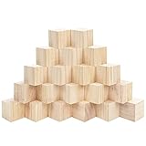 Belle Vous Holzwürfel Groß (20Stk) Holz Würfel 5 x 5 x 5cm Holzklötze Natur - Naturbelassen Unbehandelt Blanko Würfel Holzblöcke – Holzbausteine Natur zum Lernen, Basteln, DIY Puzzle, Stempel, Zahlen