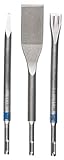 Bosch Professional 3tlg. Meißel-Set Long Life SDS-plus (für Beton, Spitzmeißel 250 mm, Fliesenmeißel 260 mm, Flachmeißel 250 mm, Zubehör Bohrhammer)