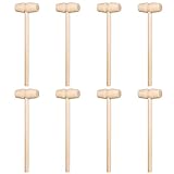 HOTMNTY Mini DIY Holzhammer,Holz Krabben Hammer,Holzhammer Werkzeug,Mini Holzhammer,Mallet Stampfen Spielzeug Schlagen,Hammer Spielzeug Pädagogisches Spielzeug für Jungen Mädchen Kinder,8 Stücke