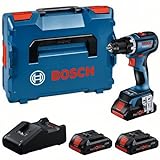 Bosch Professional 18V System Akku Bohrschrauber GSR 18V-90 (inkl. 3x ProCORE 4.0-Ah-Akku, Schnellladegerät GAL 18V-40, L-BOXX)