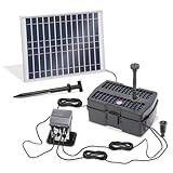 esotec Solar Teichfilter mit UV-Lampe 12/800 | Teichfilter Komplettset mit Pumpe Teichpumpe Solar mit Akku | Solarbrunnen Springbrunnen Garten Bachlaufpumpe | UV-Filterbox Mehrstufige Filterung 101204