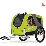 DOGGYHUT® MEDIUM Fahrrad Hundeanhänger für Hunde bis 23 kg Fahrradanhänger Klappbar (GRÜN)