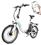 KAISDA E Bike Klapprad 20 Zoll Alu Mit 250w Motor 36V 13Ah Li-ion Akku Bis 100km Distanz, 7-Gang, Pedelec E-citybike Mit Fahrradkorb E-Fahrrad Für Erwachsene -22kg (Weiß)