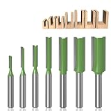 WHC 7 Stück Nutfräser 6mm Schaft, Gerade Fräser Set, Oberfräser Nutfräser, Holzfräser für Oberfräse, Schaftfräser Holz, Holz Fräser Router Bit, 3-12mm Holzfräser Oberfräser, zum Nuten Von Holz