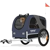 DOGGYHUT® MEDIUM Fahrrad Hundeanhänger für Hunde bis 23 kg Fahrradanhänger Klappbar (BLAU)