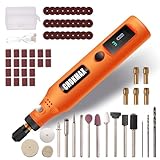 CHOKMAX Mini Cordless Rotary Tool with Work Screen, 3-Speed Grinder Kit with 72 Accessories, Type-C Charging Art Craft Tool for Engraving, Sanding, Polishing, Drilling, Grinding and Small DIY Job