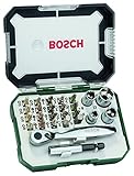 Bosch 26tlg. Schrauberbit- und Ratschen-Set (Extra harte Qualität, mit Adapter, Universalhalter, Zubehör Bohrschrauber und Schraubendreher)