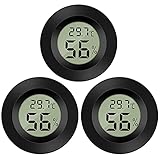 Thlevel Digital Hygrometer Thermometer Mini Temperatur Luftfeuchtigkeitsmesser für Innenraum Gewächshaus Wohnzimmer -50°C~+70°C (3 PCS B)