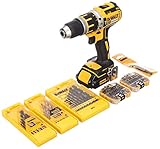 DEWALT XR Akku-Schlagbohrschrauber Set DCK795S2T – Schlagbohrmaschine mit 2-Gang-Vollmetallgetriebe & bürstenlosem Motor zum Schrauben, Bohren & Schlagbohren – 1 x Schlagbohrer Li-Ion 18 V + Zubehör