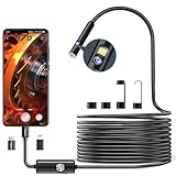 Handy Endoskopkamera USB Endoskop Kamera:1920P HD Dual Lens inspektionskamera mit licht for iPhone und Android - Wasserdicht IP67 endoskopkamera 8 LED - Teleskopkamera für Smartphones iOS iPad 5M