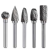 ASNOMY Wolframcarbid fräser – 5 Stück Raspel Set 10mm Hartmetall Rotary Frässet Frässtifte für Schneidschleifer, Metallschnitzen, Polieren, Gravieren, Bohren mit 6 mm Schaft Fräser-Bit-Set