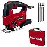 Einhell Stichsäge TC-JS 80/1 Kit (550 W, 20 mm Hubhöhe, Pendelhubfunktion, 80 mm Schnitttiefe in Holz, 10 mm in Stahl, 3.000 min-1, inkl. 3x T-Schaft Sägeblatt)