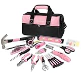 WORKPRO Pink Werkzeug Set Rosa Werkzeugkoffer 106-teilig Haushalts-Werkzeugsatz Reparatur inkl. Tasche mit weiter Öffnung 34cm Ideal Geschenk für Heimwerker